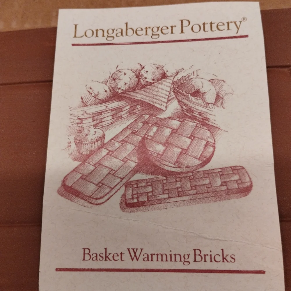 LONGABERGER Pottery Bread Basket Brick & Cookie Mold Bundle Angel 1996